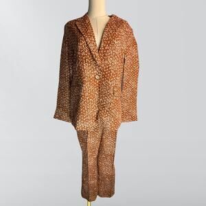 NWT Free People Maggie Floral 2 Piece Suit In Toffee Blazer & Pants